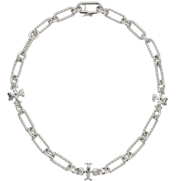 Tory Burch Silver Roxanne Chain Short Choker Necklace